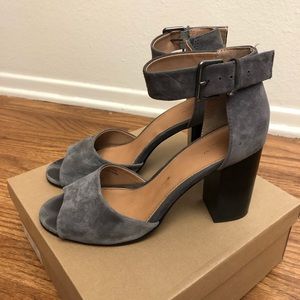 Grey Suede Strappy Heels